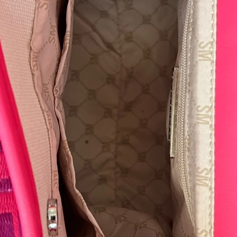 NWT Steve Madden bwebber satchel pink flash canvas crossbody tote bag